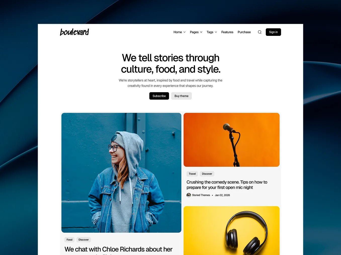 Boulevard theme preview