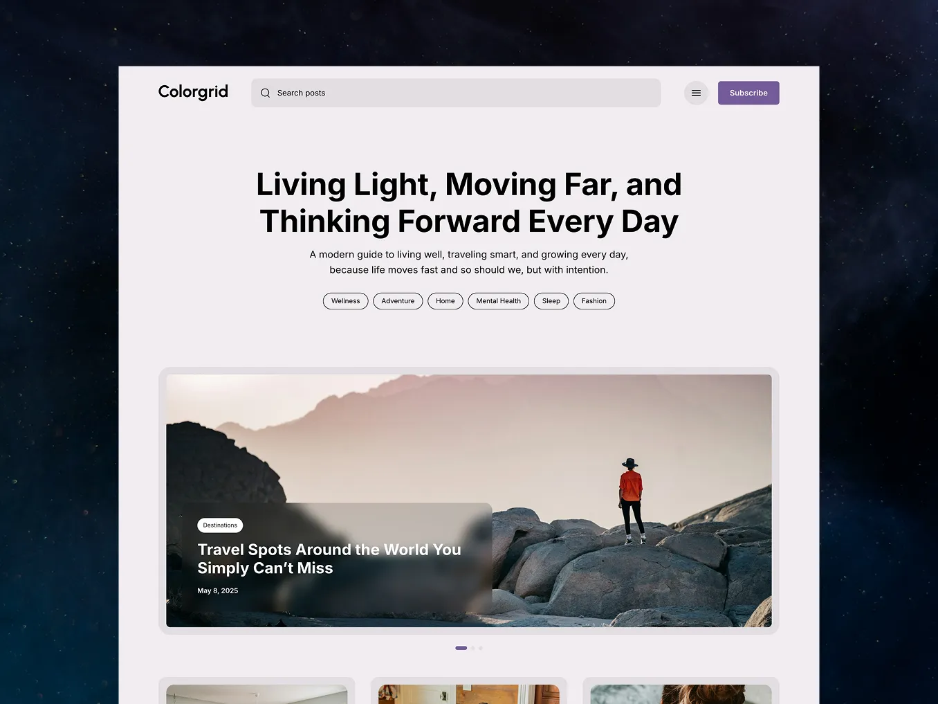 Colorgrid theme preview