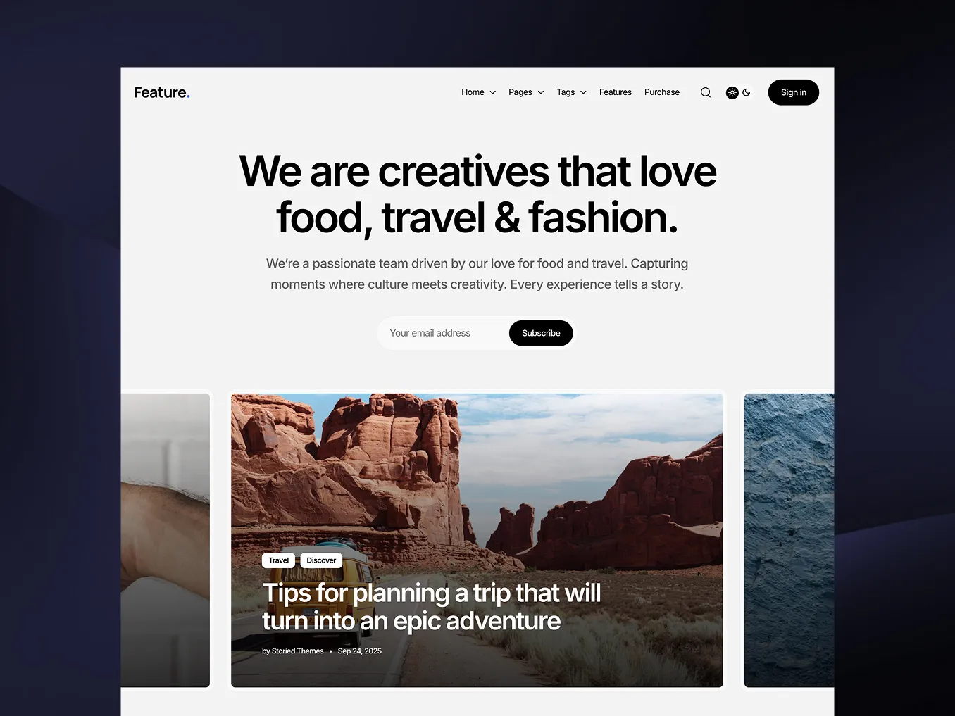Feature theme preview